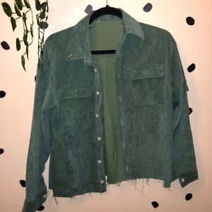 Raw Hem Corduroy Shirt